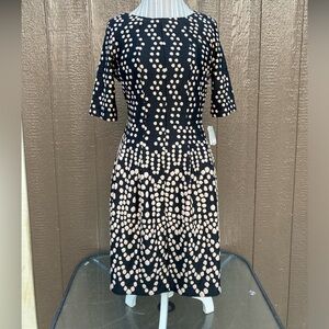 Danny and Nicole black taupe size 10 dress modest work dress office wear